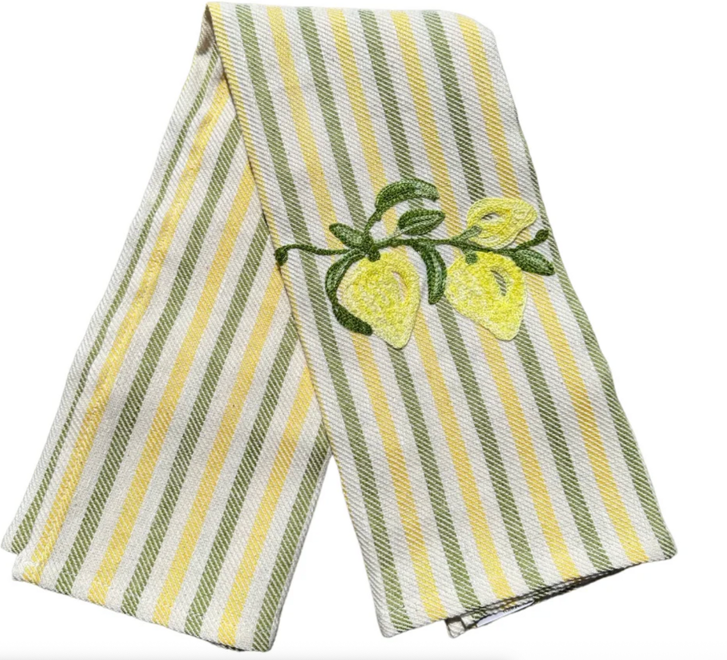 Kitchen Towel Lemon Green/Yellow Stripe