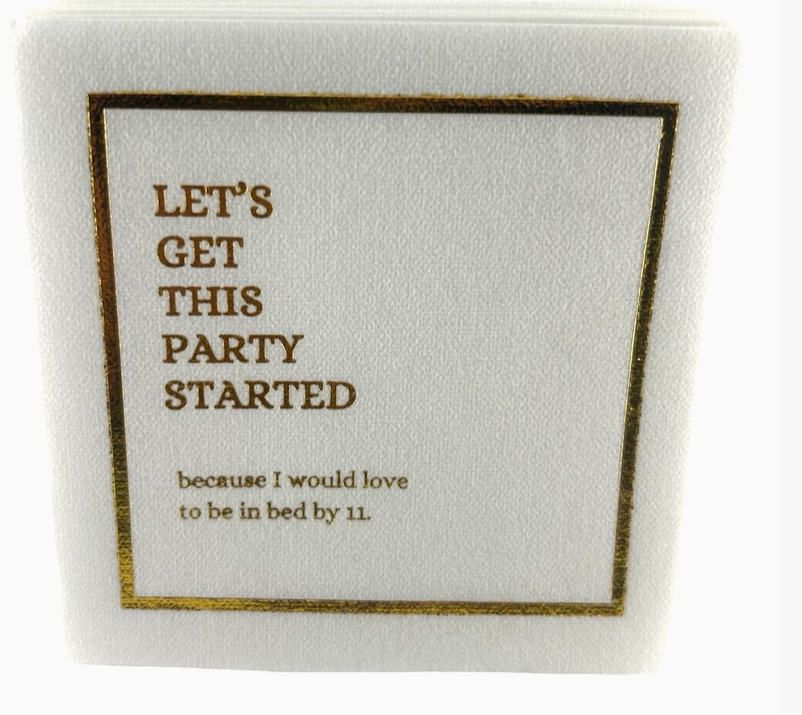 Party Started,Linen-Feel Cocktail Napkins
