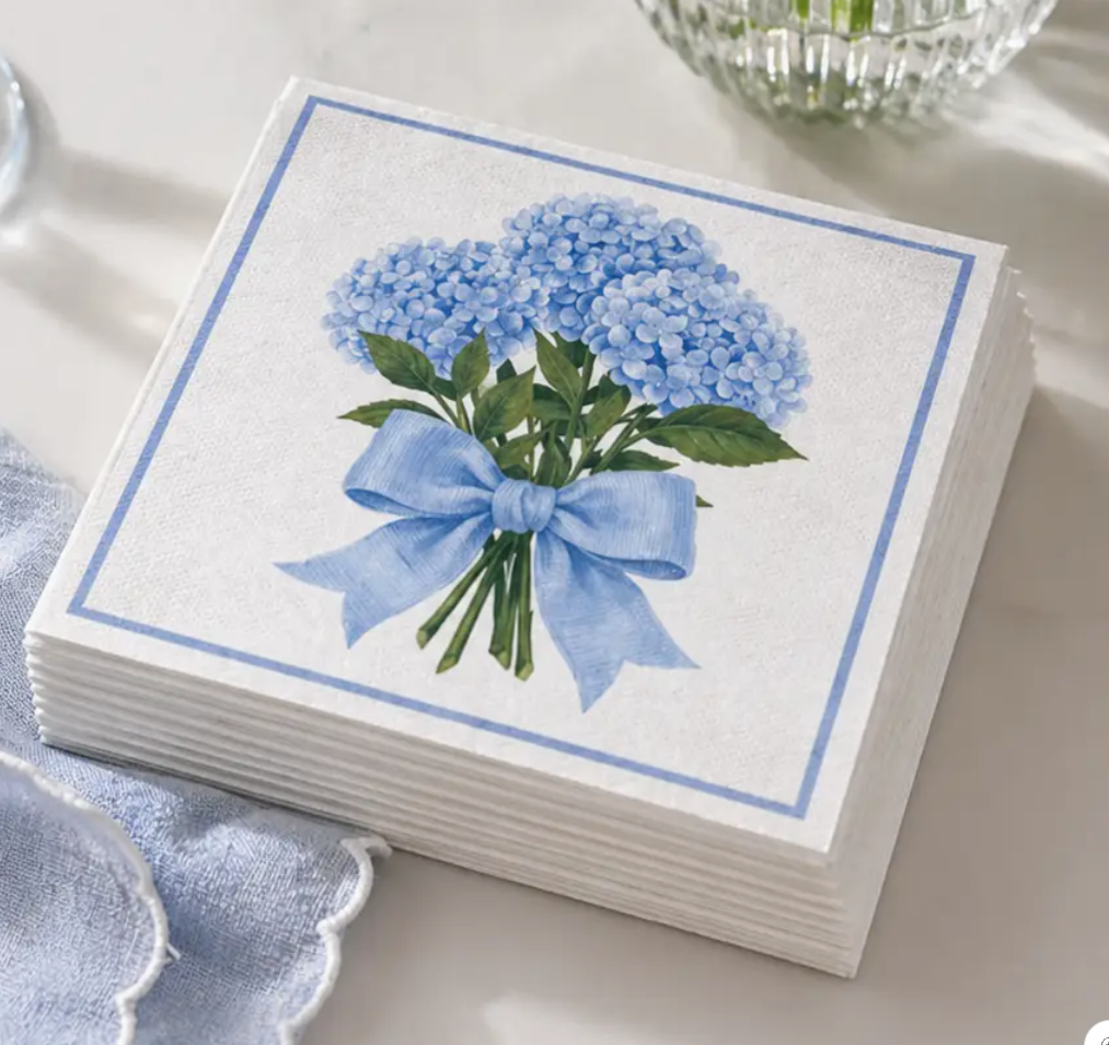 Hydrangea Linen-Feel Lunch Napkins