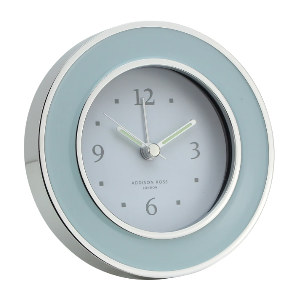 Light Blue & Silver Alarm Clock