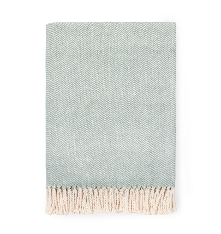 Celine Throw - White/Slate Blue
