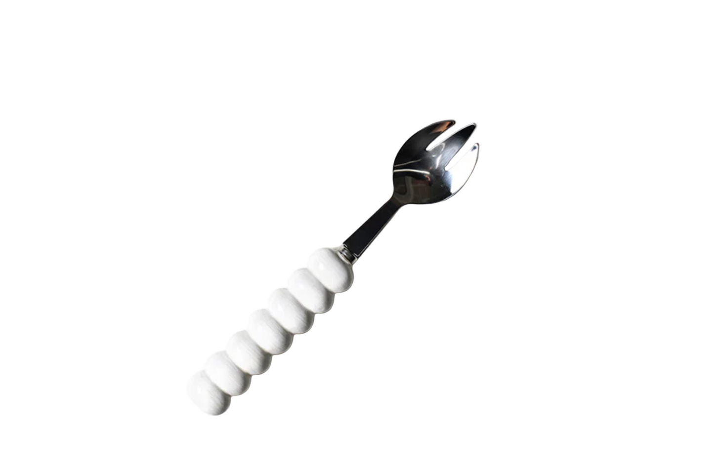 Signature Knob Serving Fork White