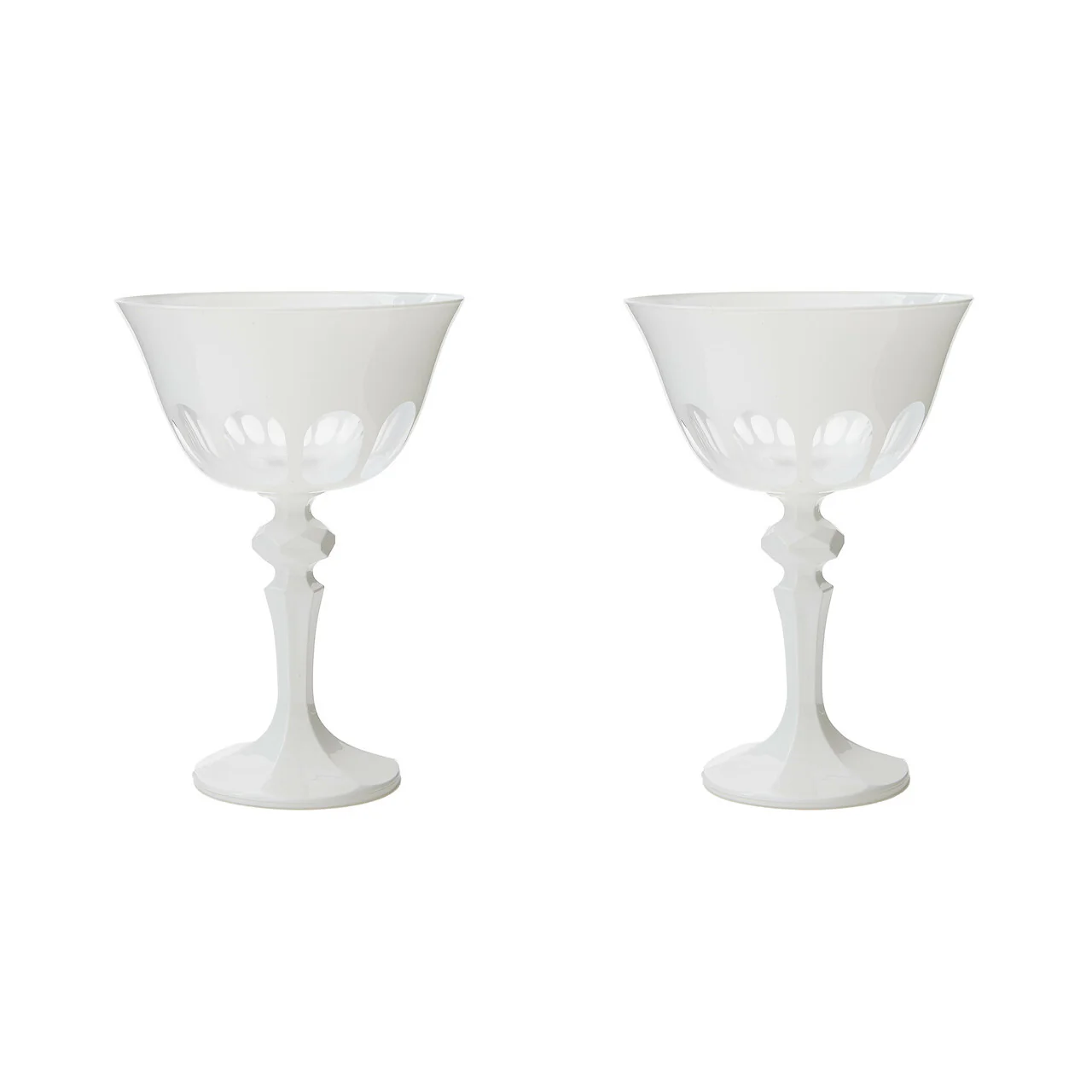Rialto Glass Coupe/Chalk, Set of 2