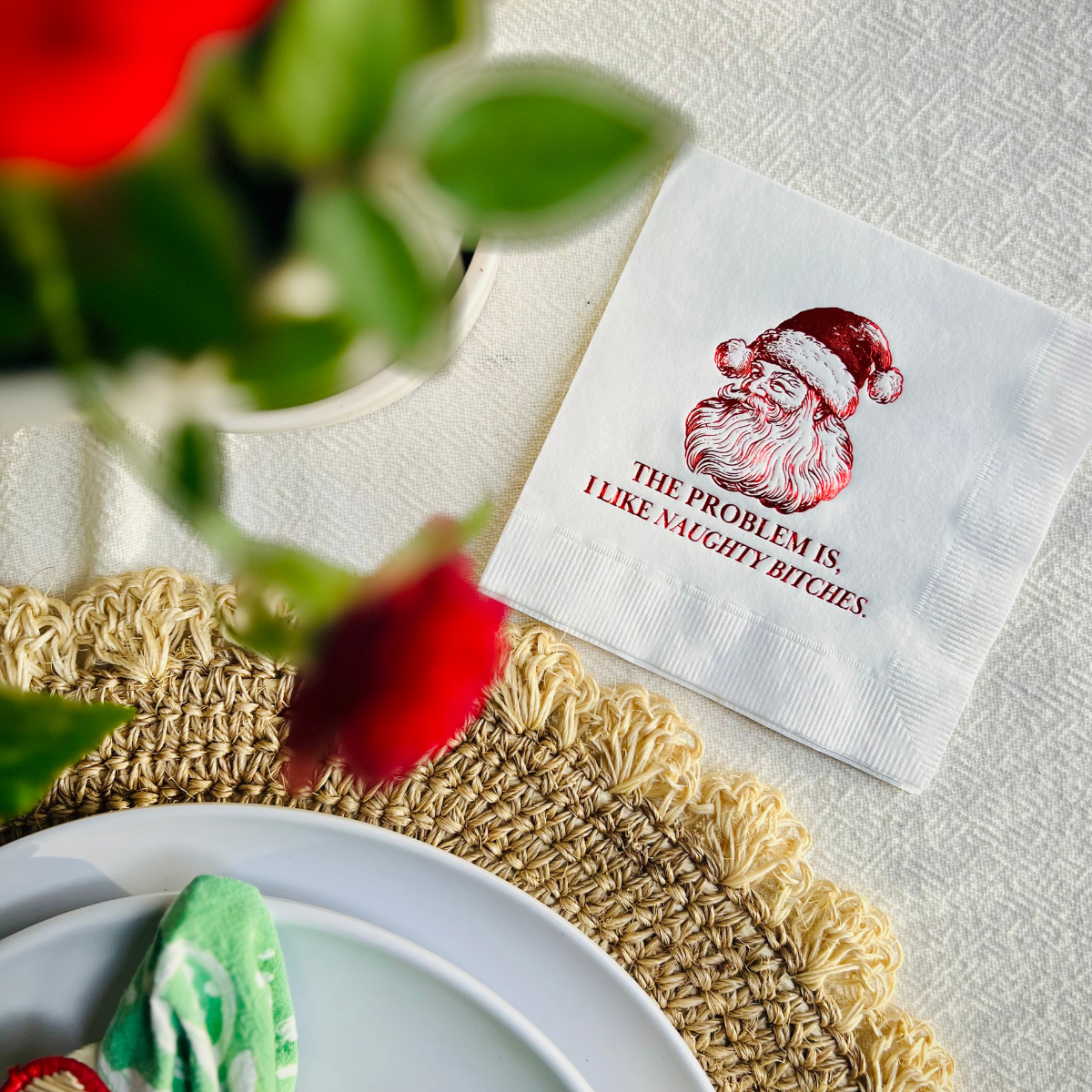 The Problem Is, I Like Naughty Bitches Cocktail Paper Napkins