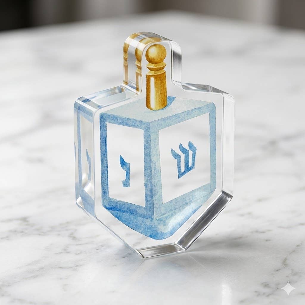 Acrylic Napkin Weight, Dreidel