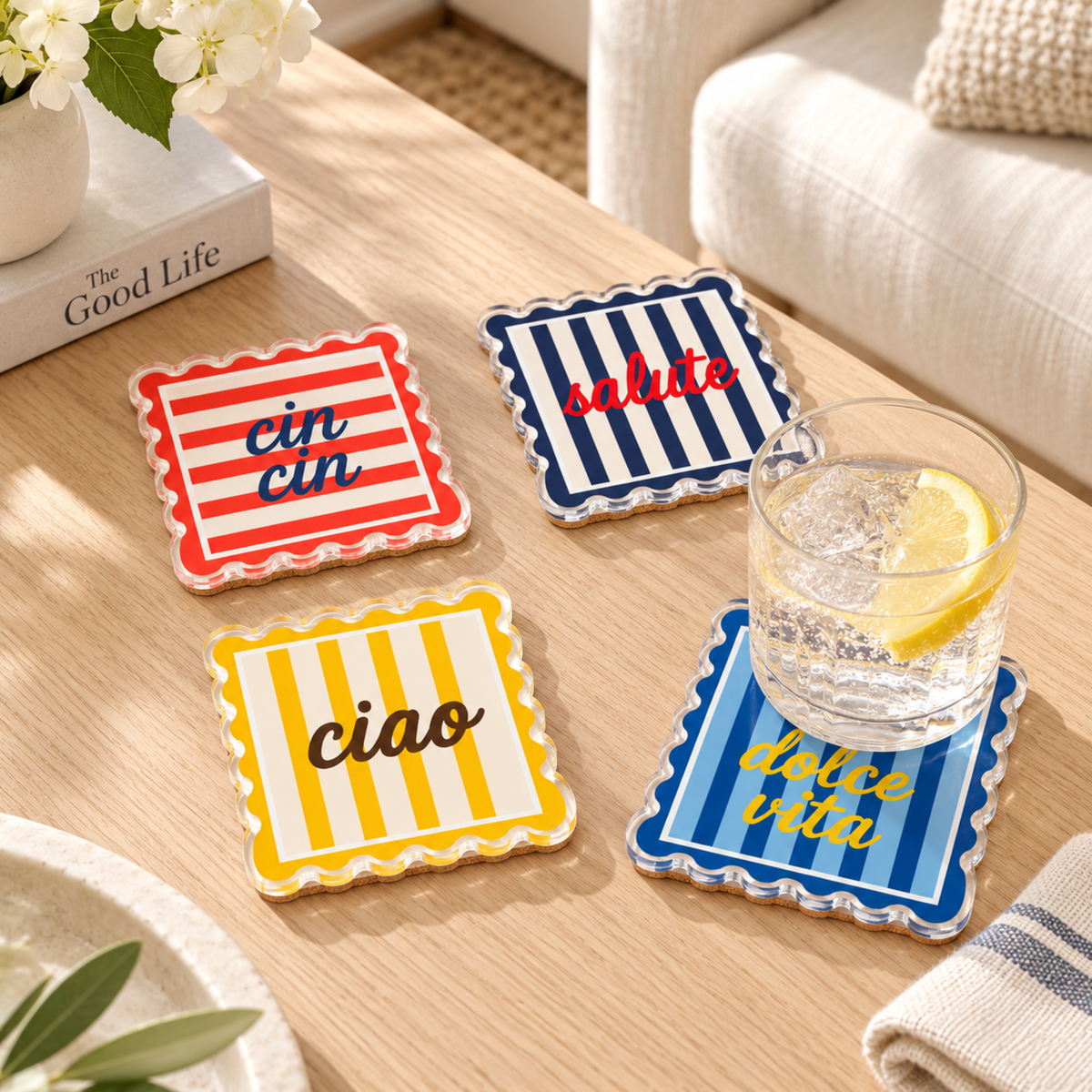 Boxed Coaster Set, Dolce Vita Collection