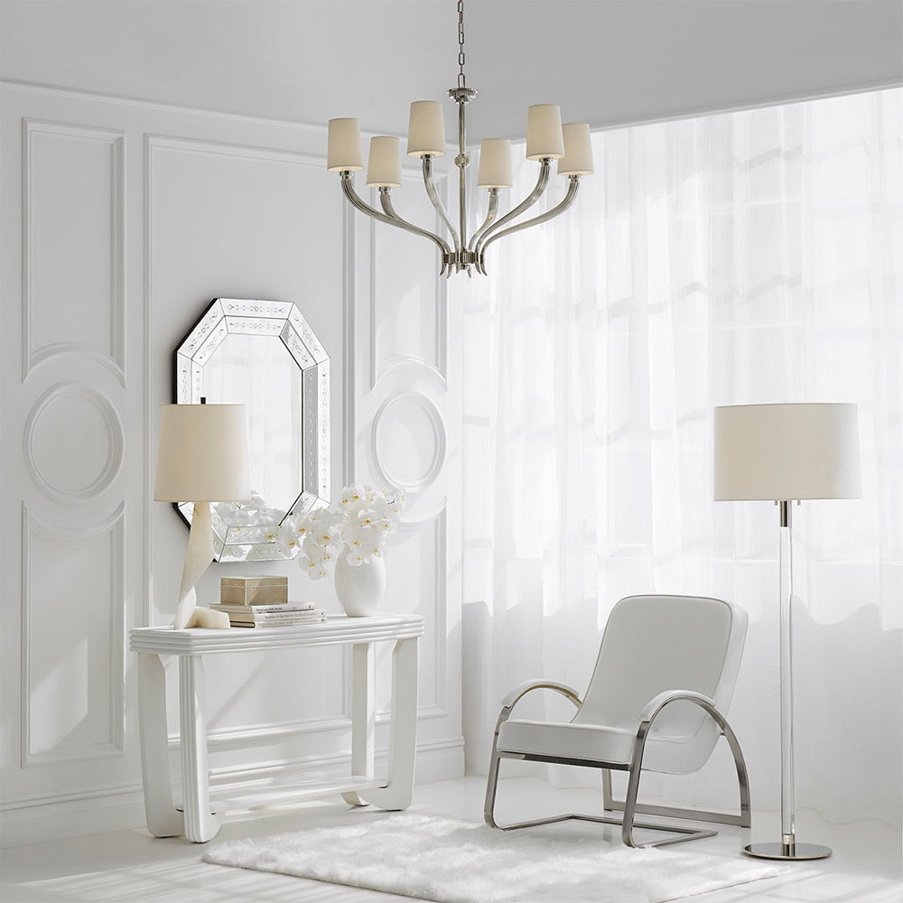 Riga Silver/Glass Floor Lamp