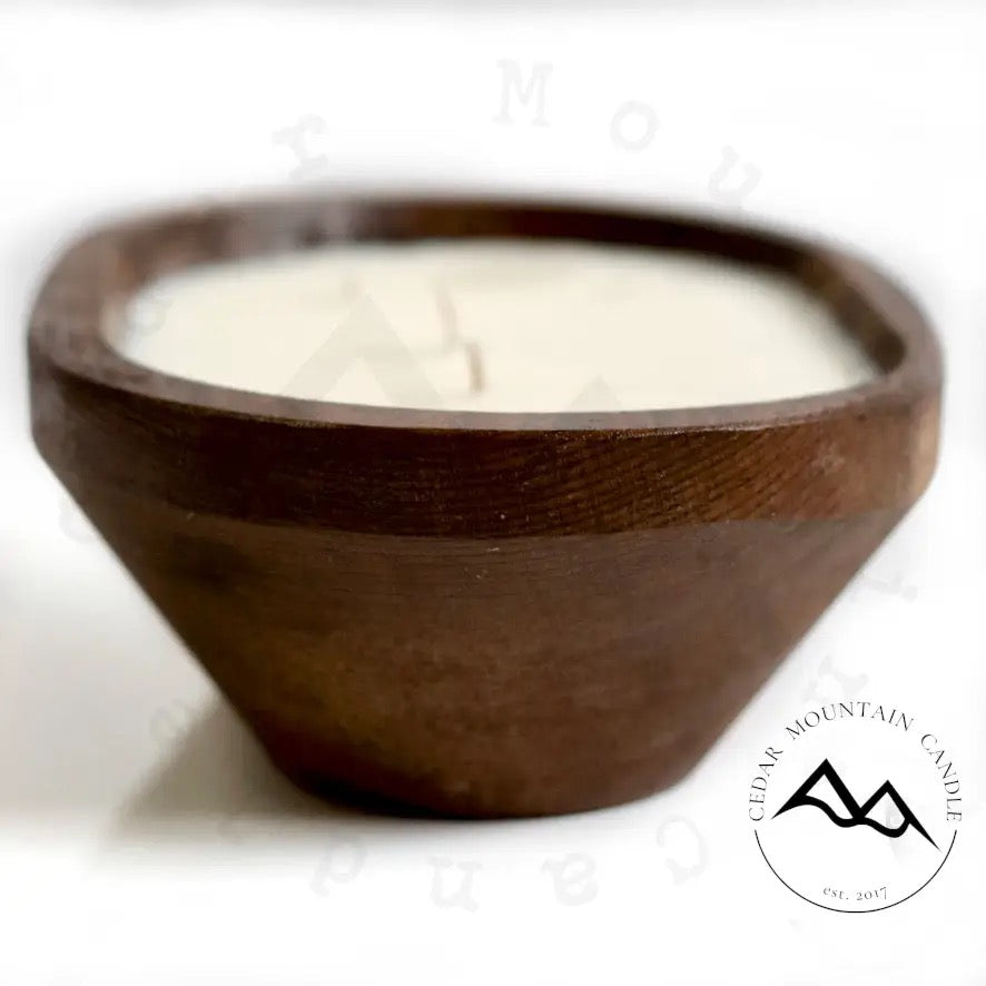 Lemon Citronella Natural Wood Dough Bowl Candle