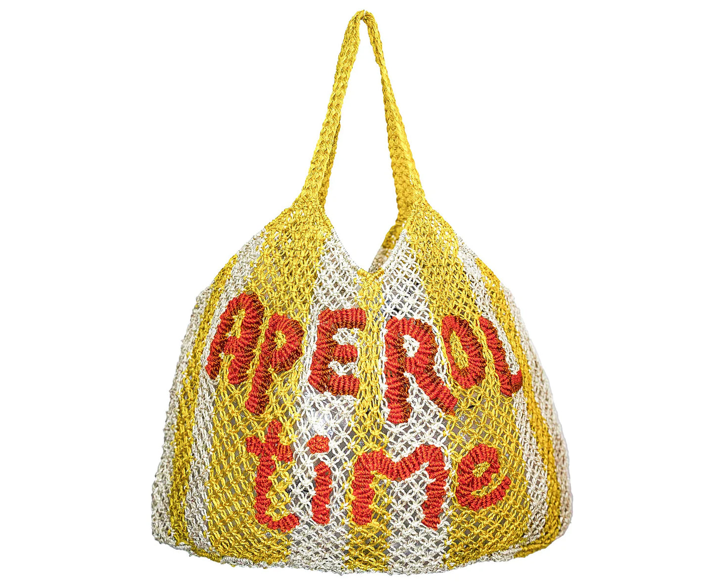 Drew Stripe Aperol Jute Tote