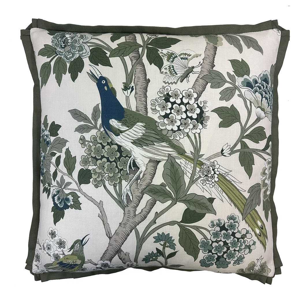 Hydrangea Bird Green Lumbar - 16x24