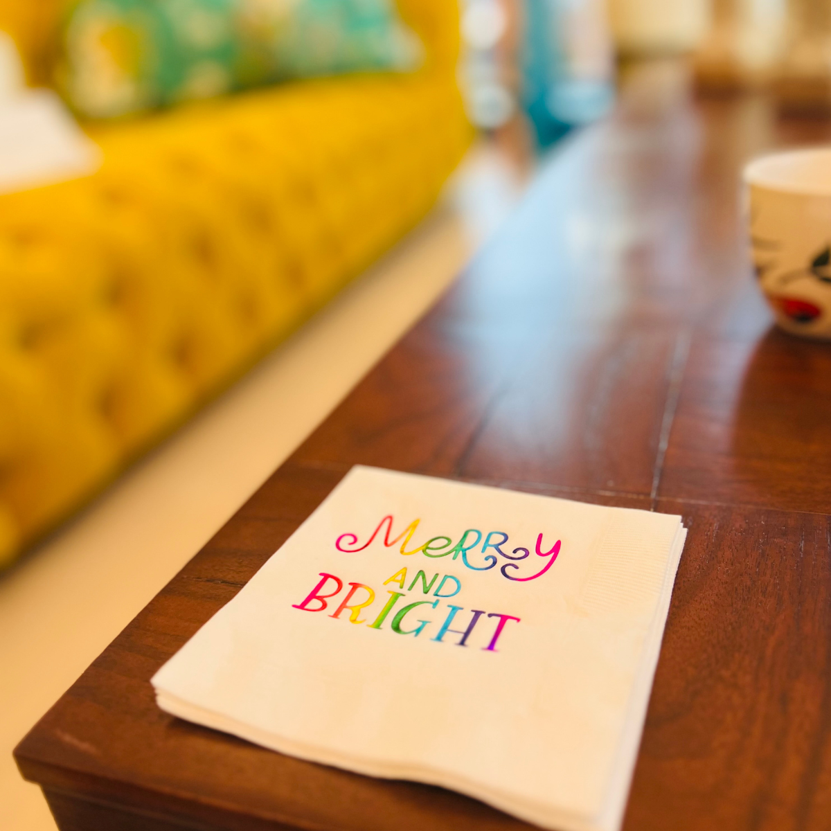 Merry & Bright Christmas Cocktail Paper Napkins