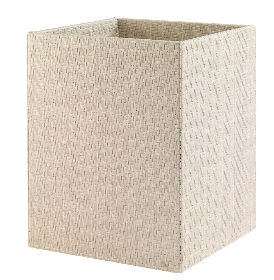Wicker White Waste Basket