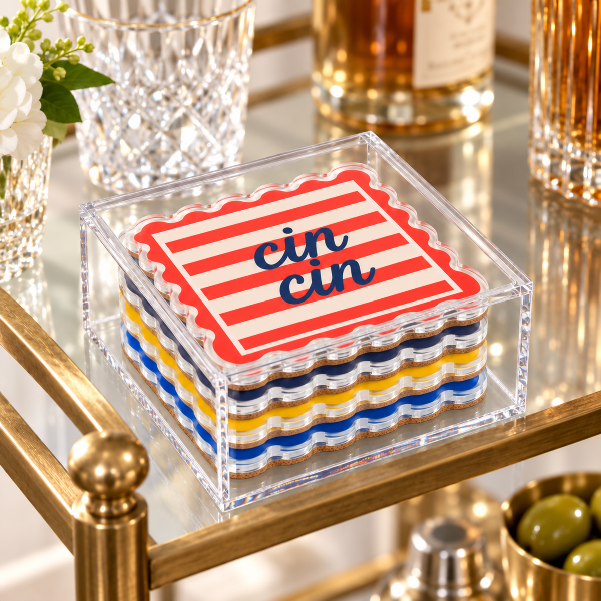 Boxed Coaster Set, Dolce Vita Collection