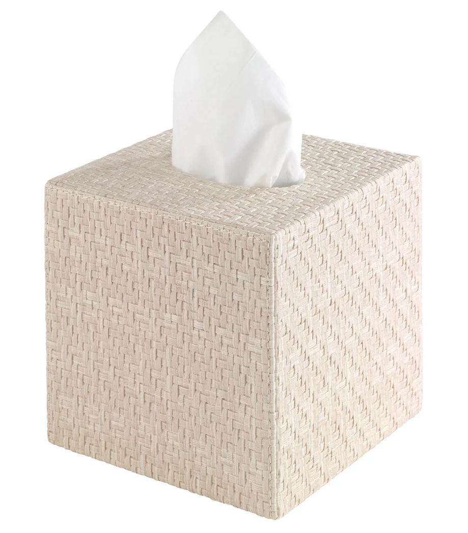 Wicker White Tissue Box