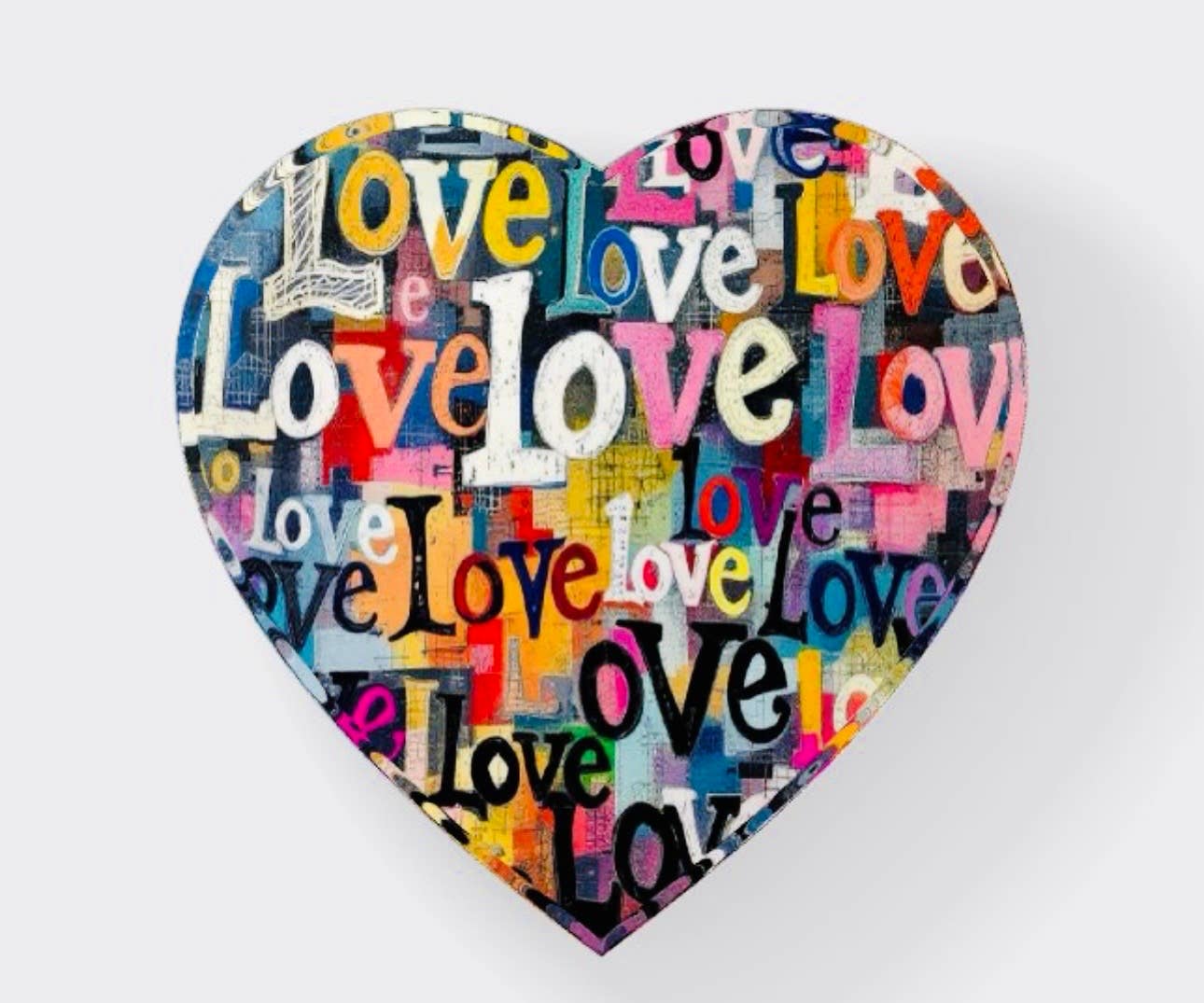 Love Collage III Heart Paperweight