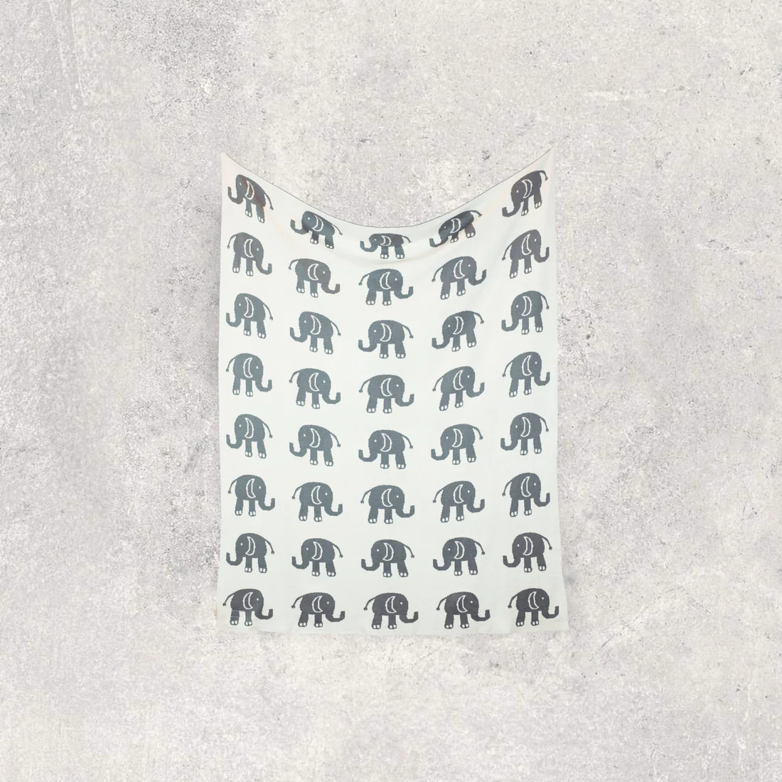 Grey Elephant Love Baby Blanket Set