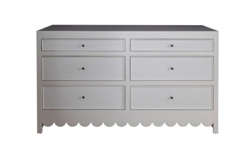 Katherine Chest - Oxford White Lacquer with White Linen Draw Fronts