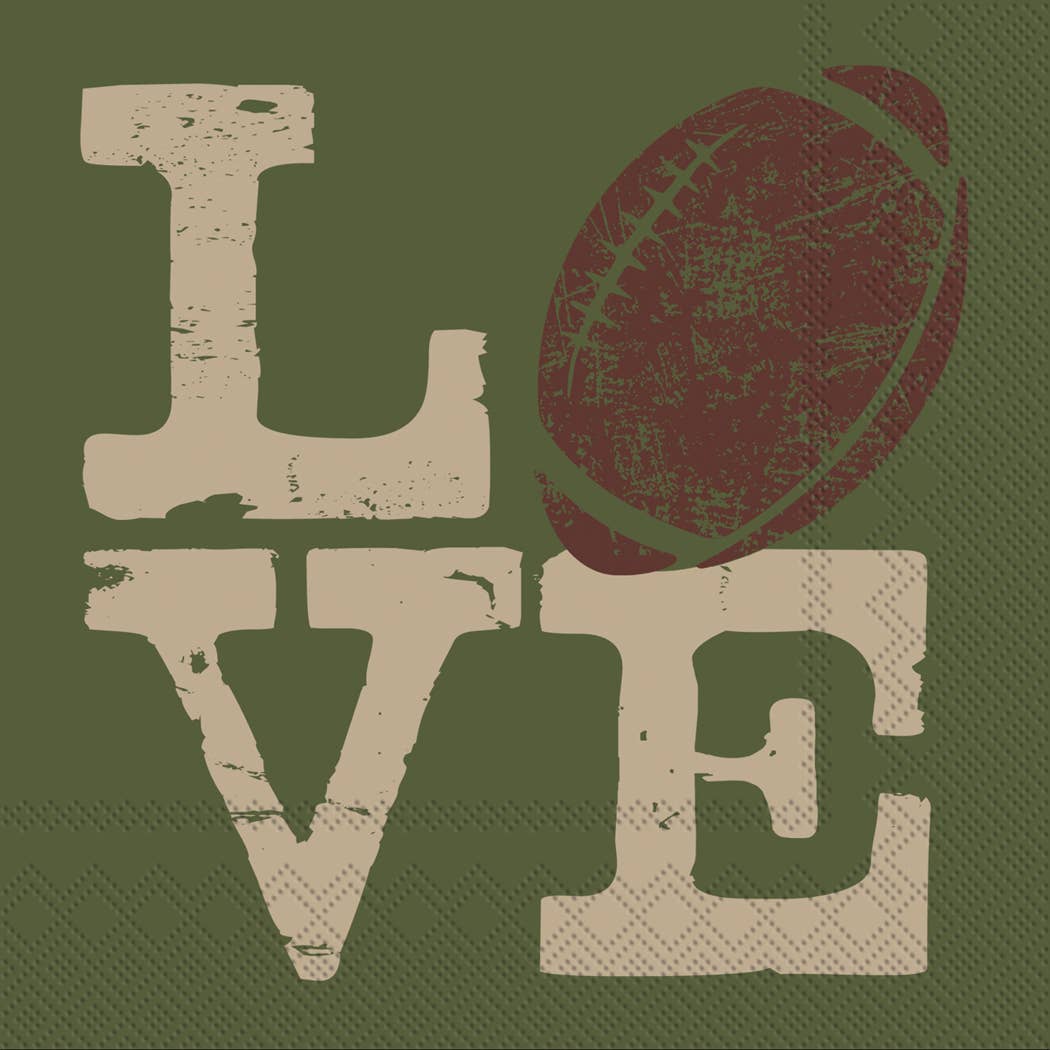 Paper Cocktail Napkins Pack of 20 Football Love