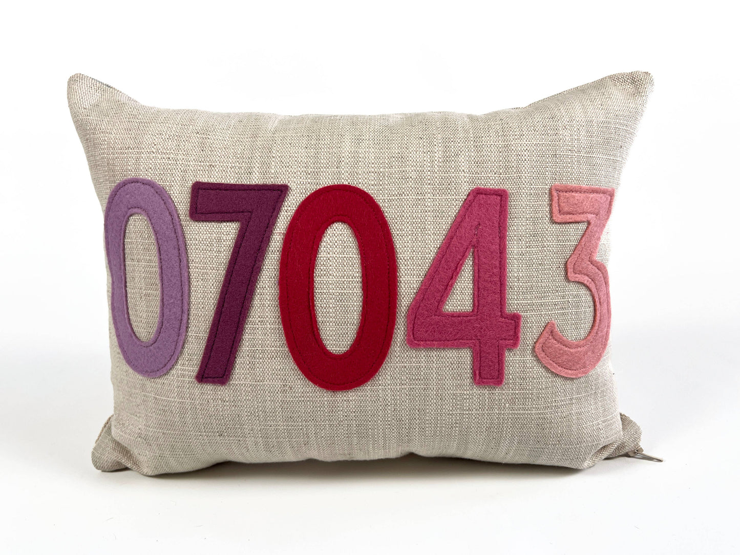 Rye Zip Code Pillow / Cool Blues