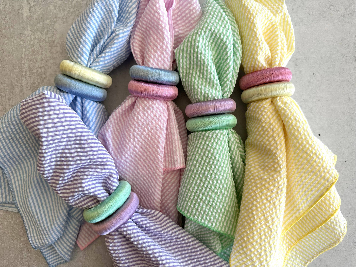 Seersucker Everyday Napkins, set of four: Green