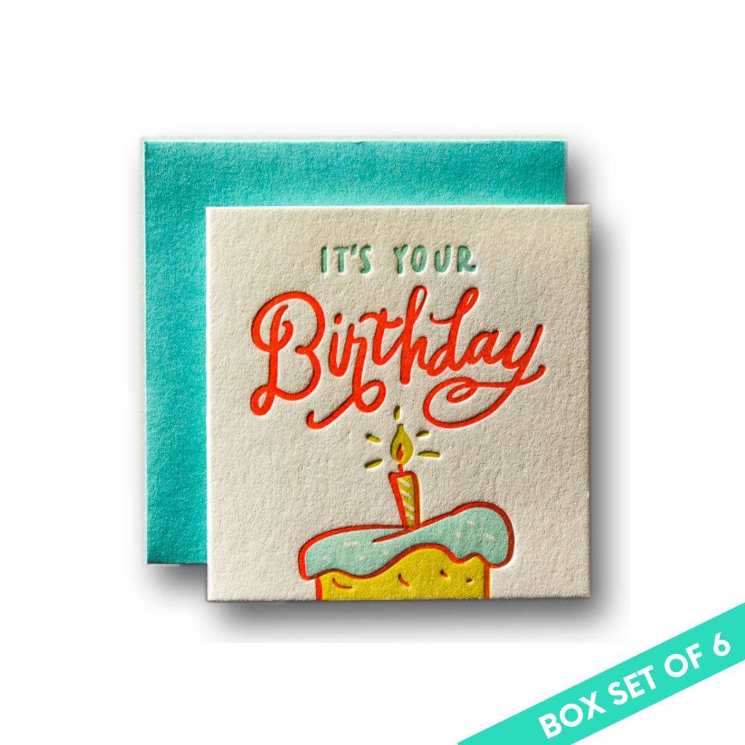 Box Set of 6 Birthday Cake Tiny Cards
