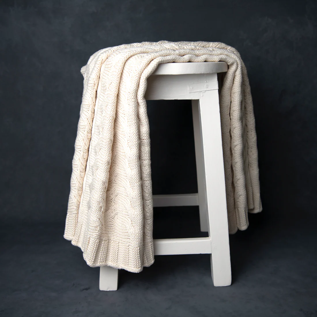 Chunky Cable Throw - Natural