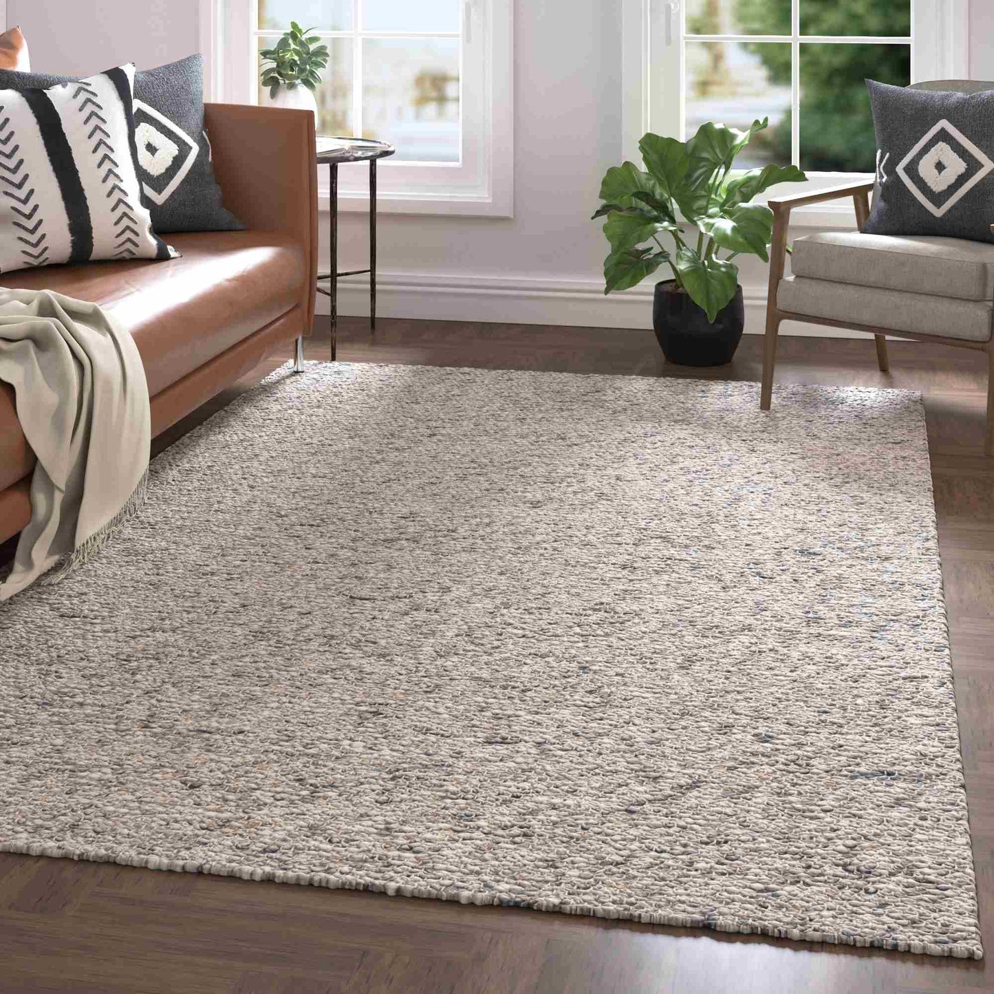 DOME Rug Ivory Teal 1 x 1 SAMPLE