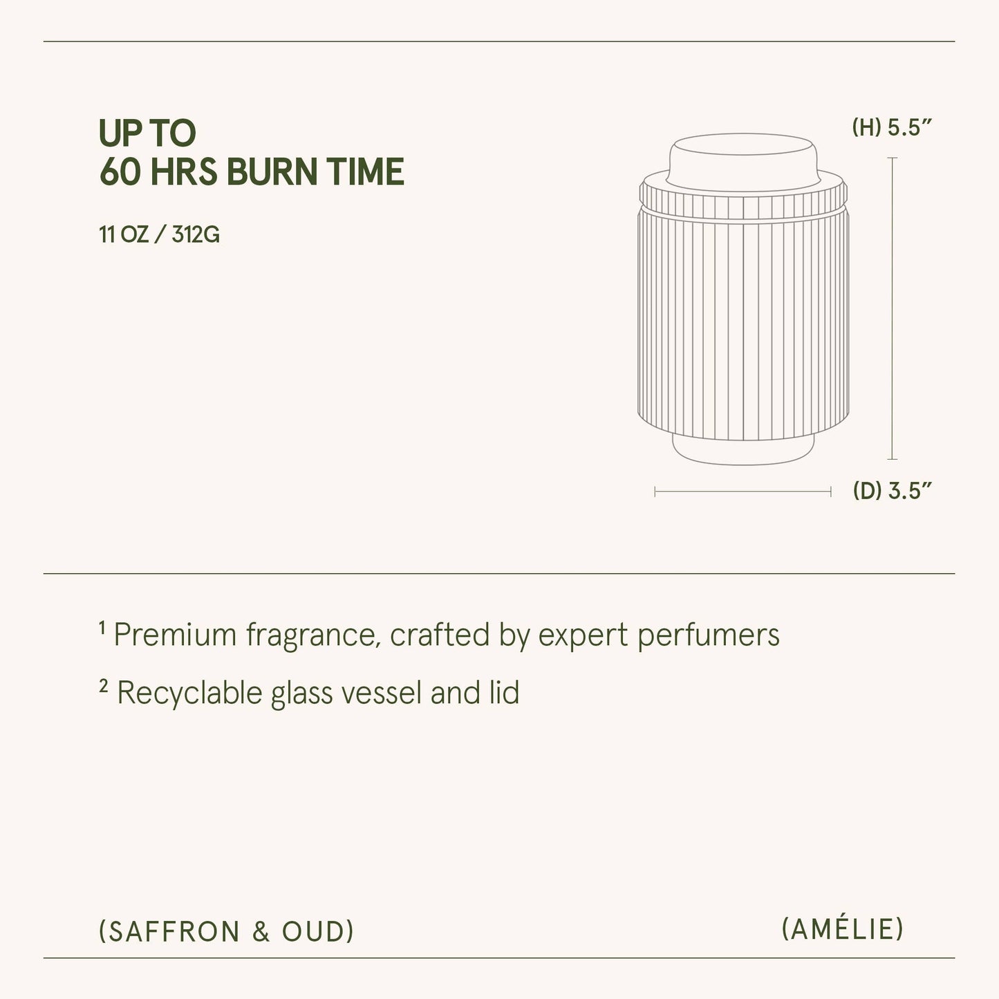 Amélie - Saffron & Oud 11oz Candle