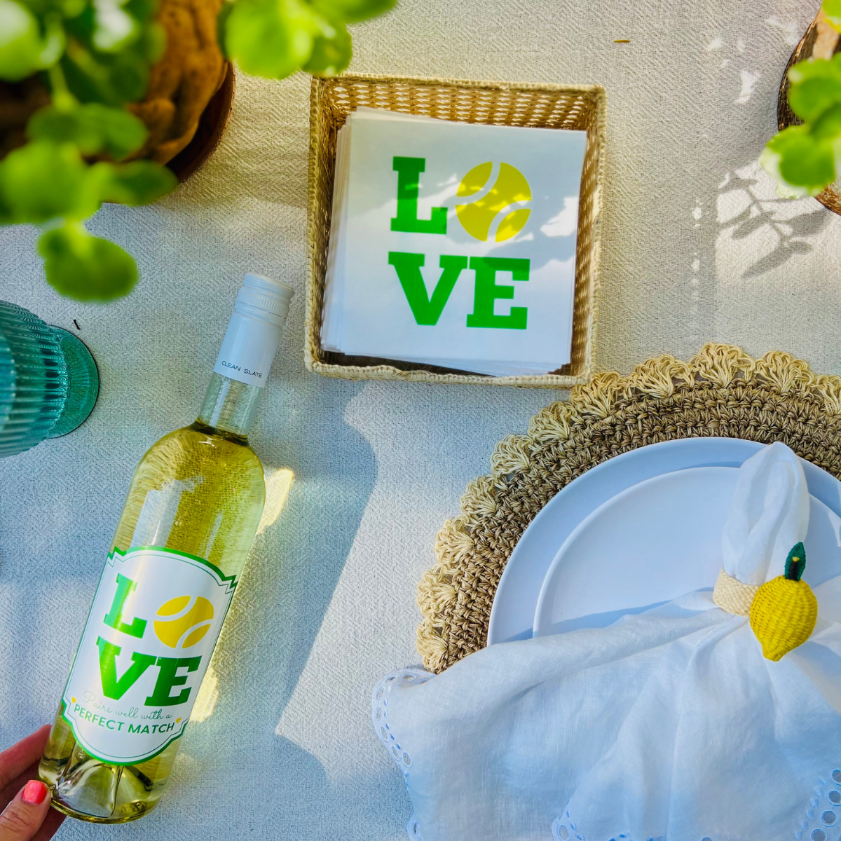 Tennis Love Green Cocktail Paper Napkins