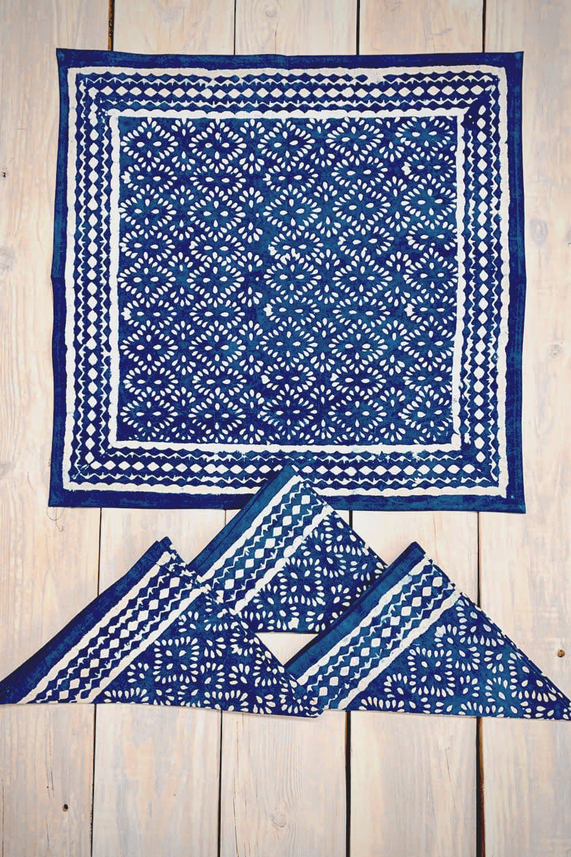 Indigo Block Print Napkin Set