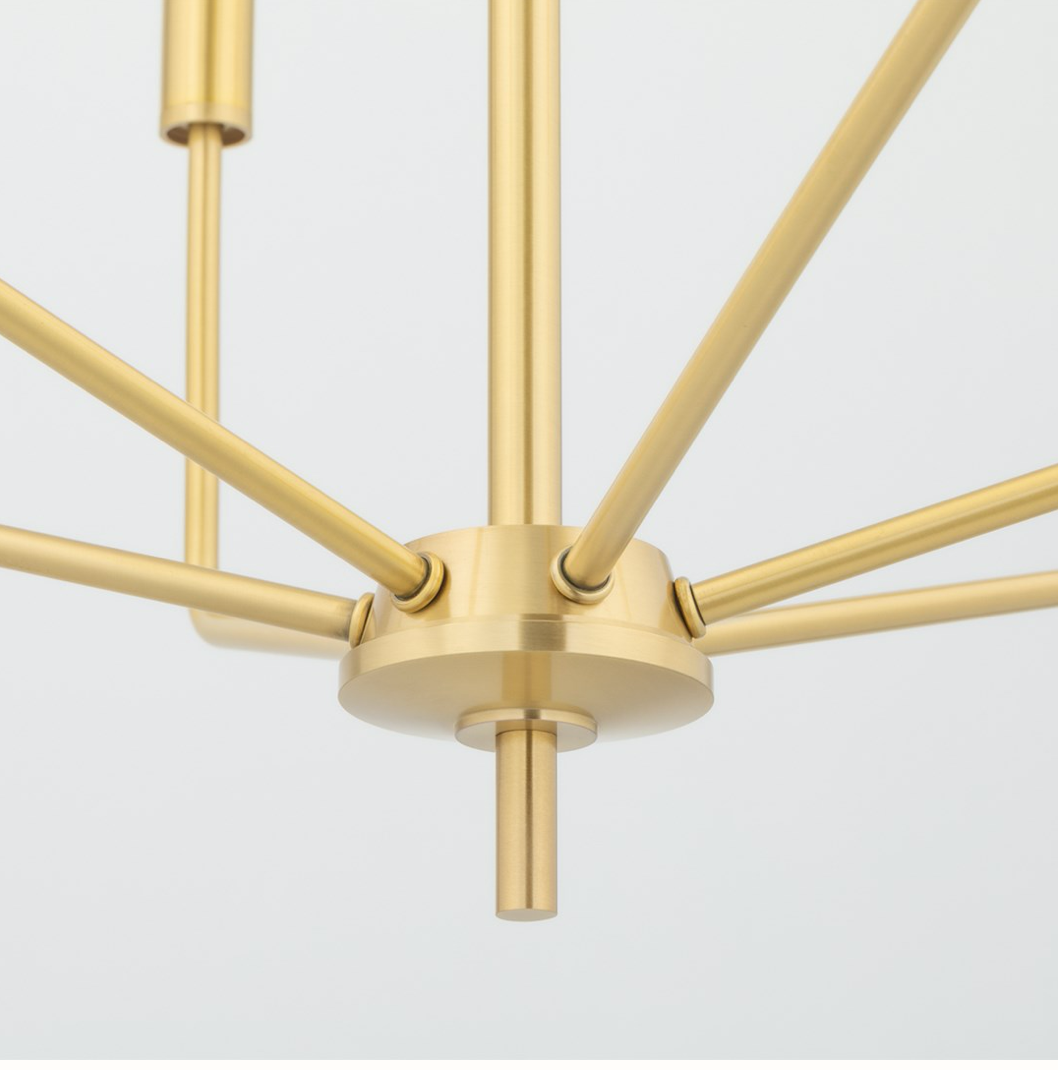 Bailey 6 Light Chandelier - Aged Brass/Soft Black