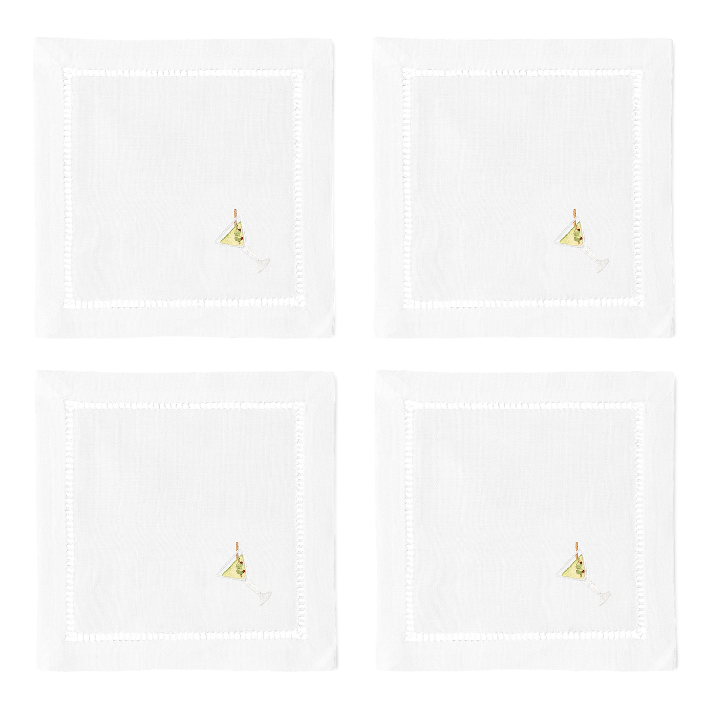 Dirty Martini Cocktail Napkins | Set of 4