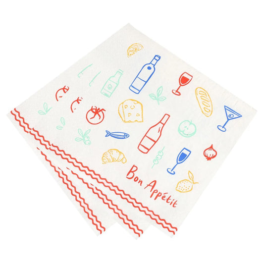 Bon Appetit Icons Recycled Paper Napkins