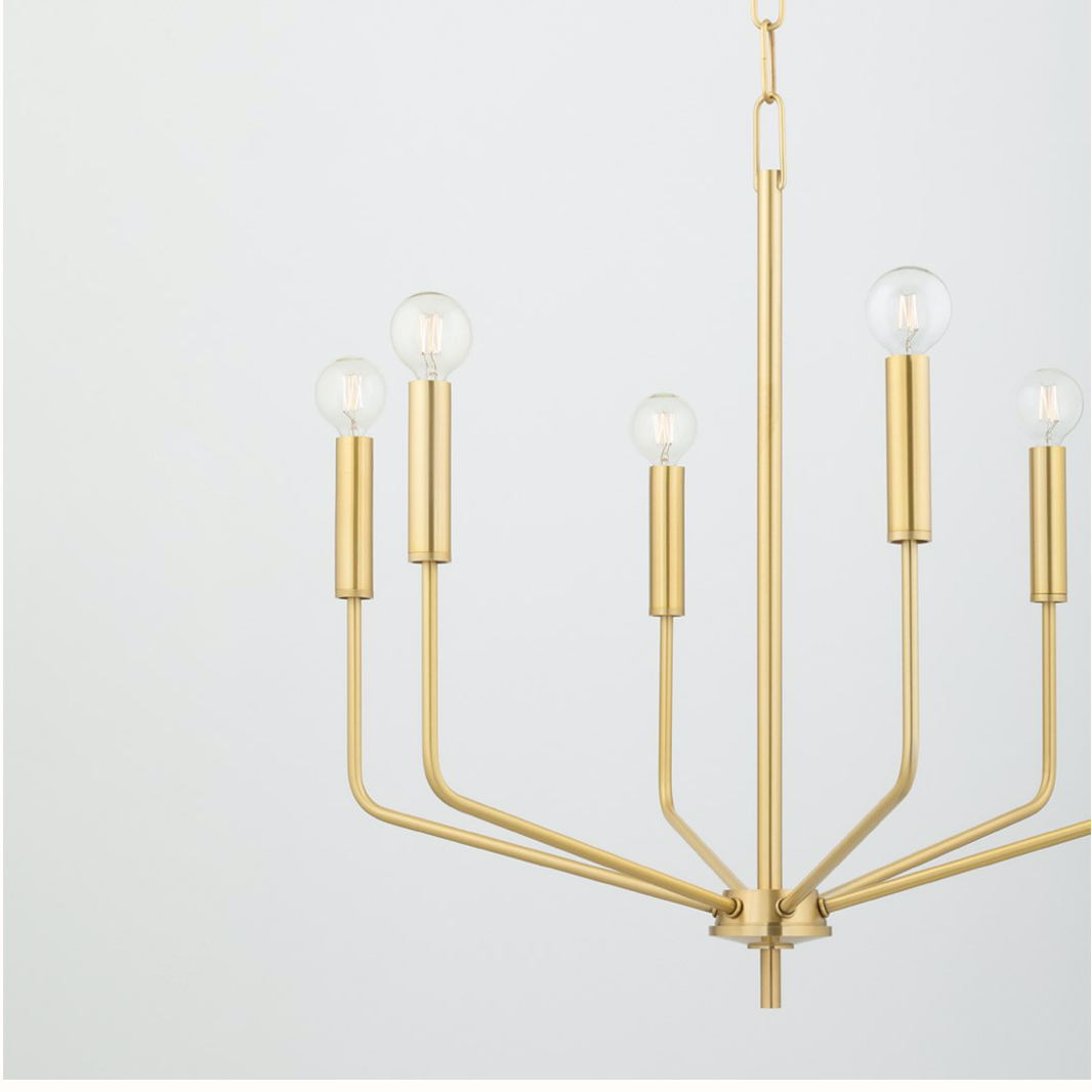 Bailey 6 Light Chandelier - Aged Brass/Soft Black