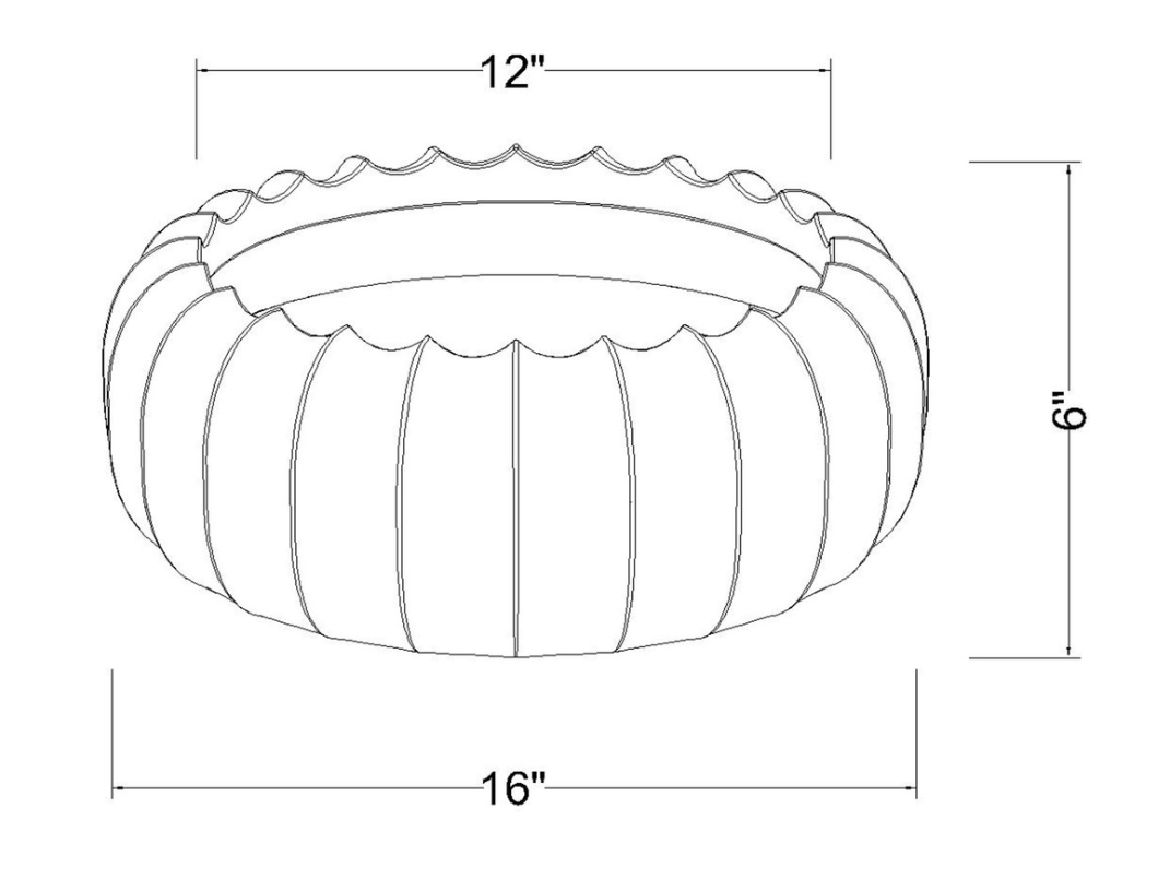 Scalloped Carved Wooden Bowl - Natural