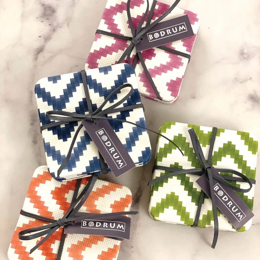 Ripple Navy Square Coaster s/4