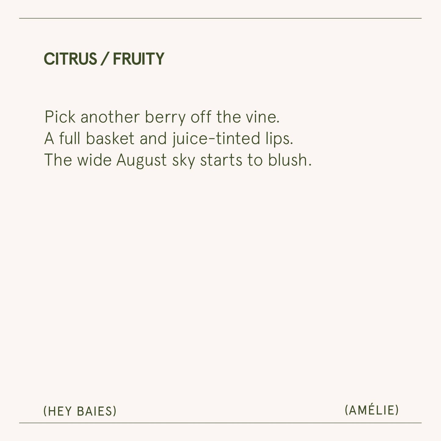 Amélie - Hey Baies 7oz Candle Tester