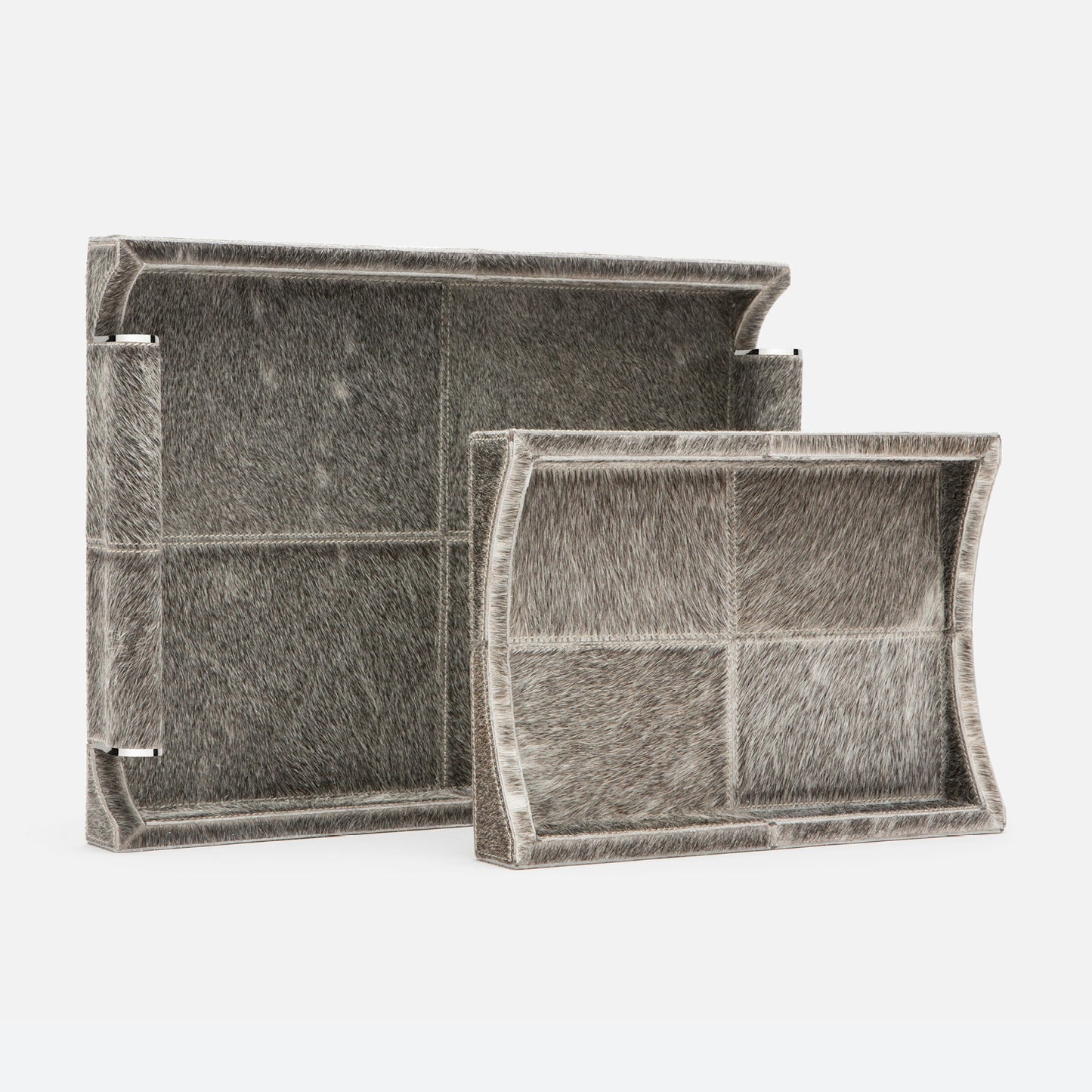 Nate Tray Set - Gray Hair on Hide
