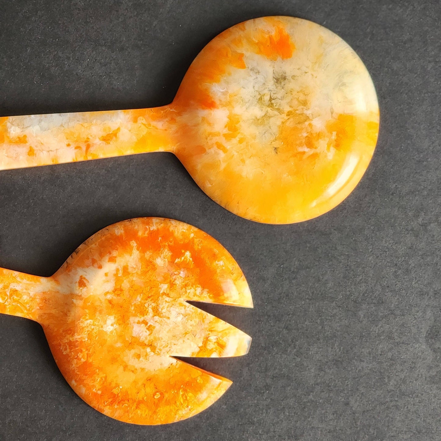 2-Piece Salad Serving Set - Hand-poured Resin Salad Set: Green
