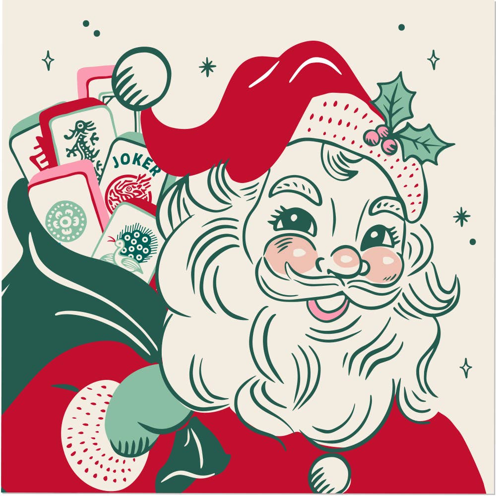 Mahjong Holiday Santa Napkin