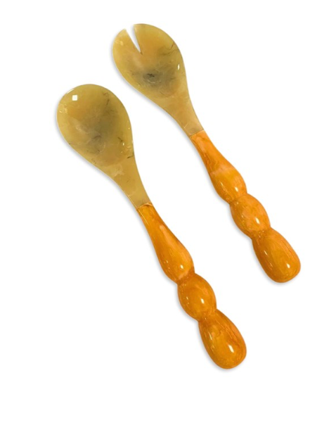 Resin Rio Bubble Salad Servers - Orange