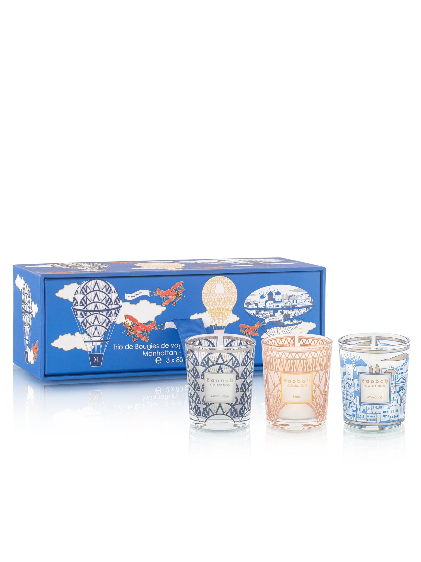 Trio Travel Candles - Manhattan, Paris, Mykonos