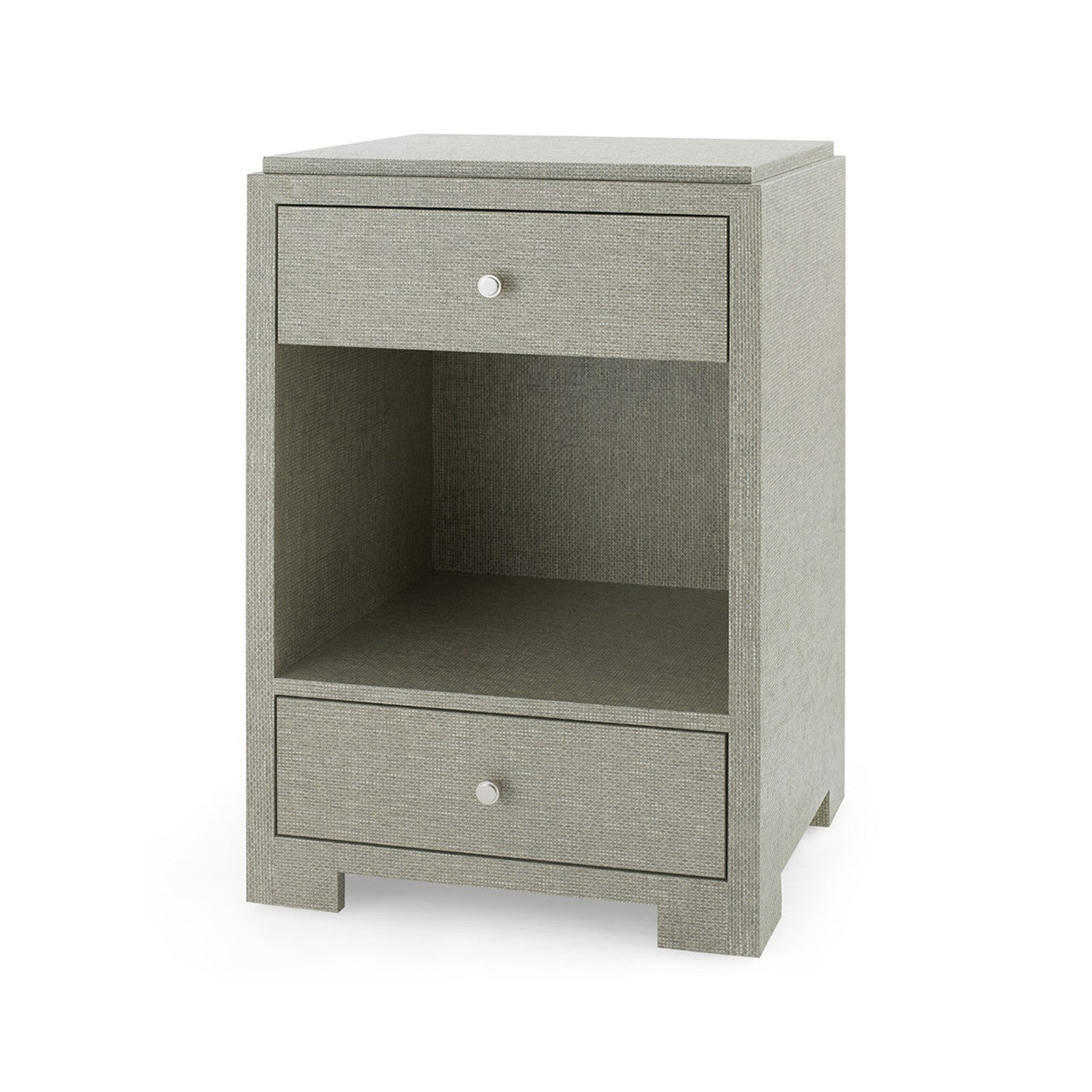 Fedor 2 Drawer Side Table - Moss Gray Tweed