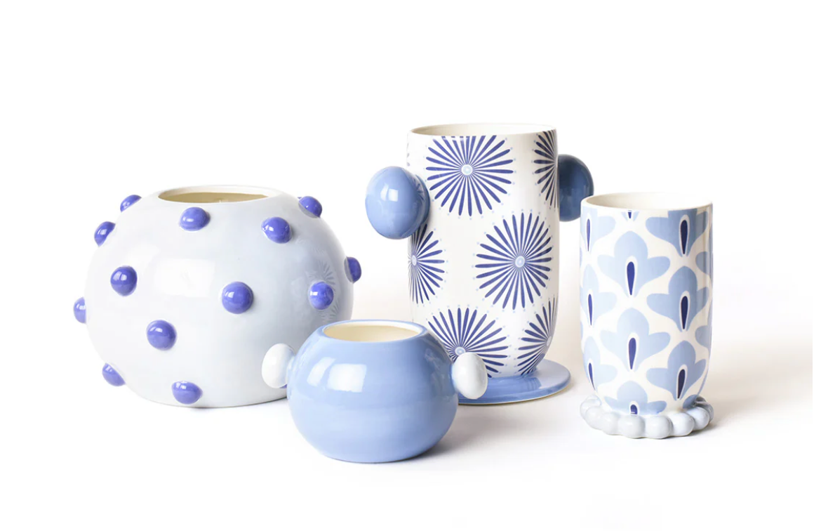 Iris Blue Ceramic Vases