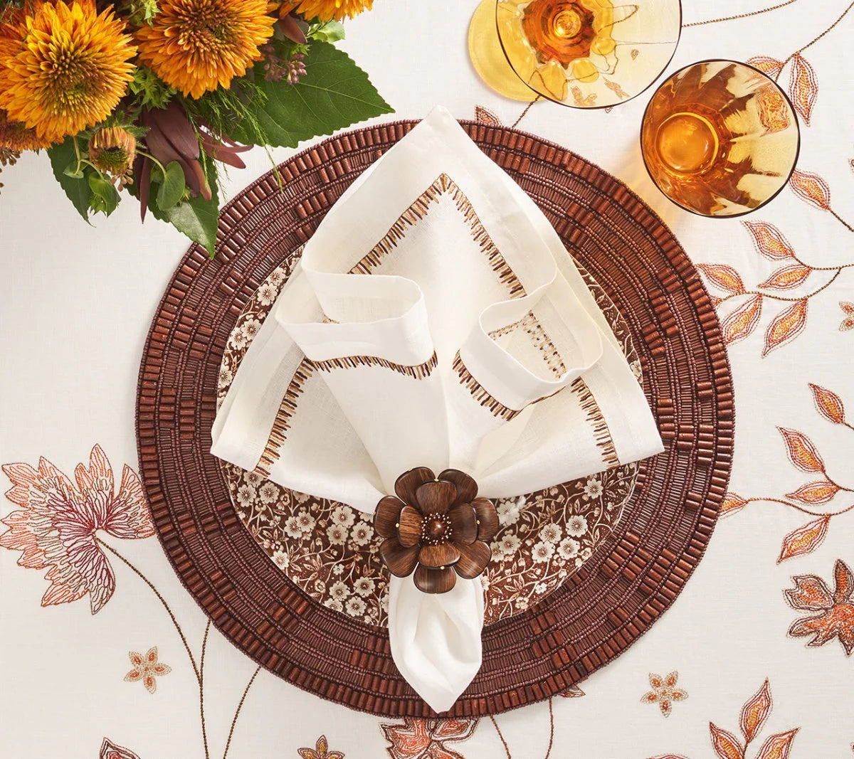 Filament Napkins Brown/White, Set of 4