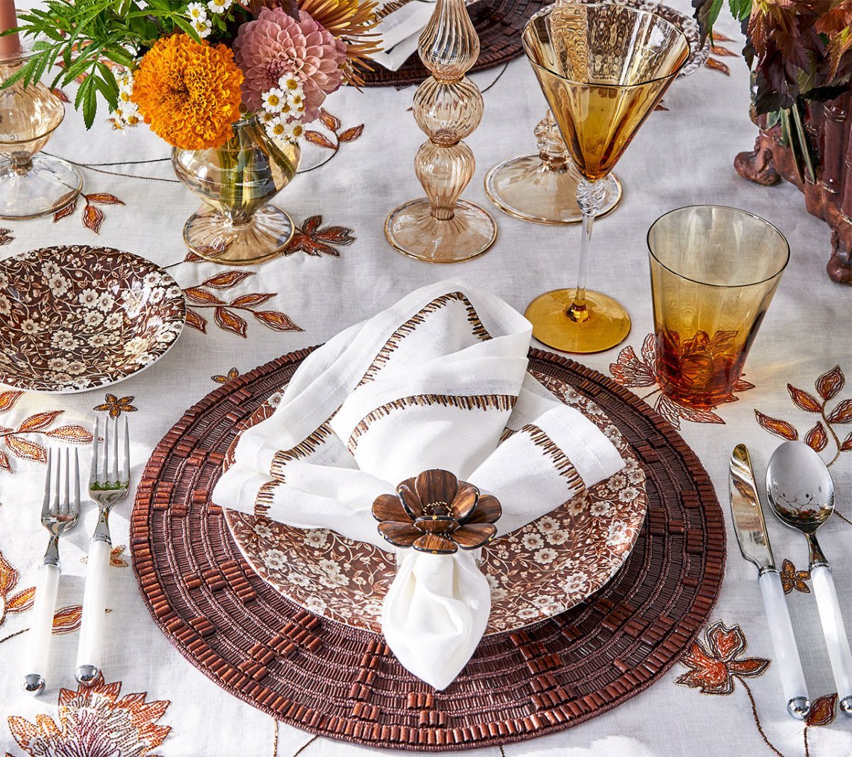 Filament Napkins Brown/White, Set of 4