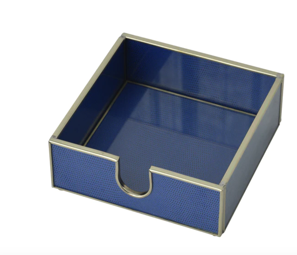 Cobalt Blue Lizard Skin Cocktail Napkin Holder