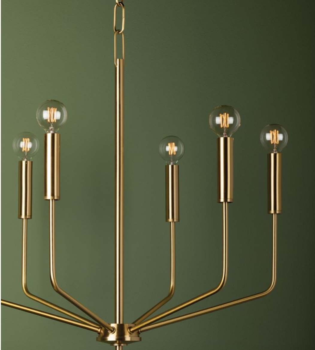 Bailey 6 Light Chandelier - Aged Brass/Soft Black