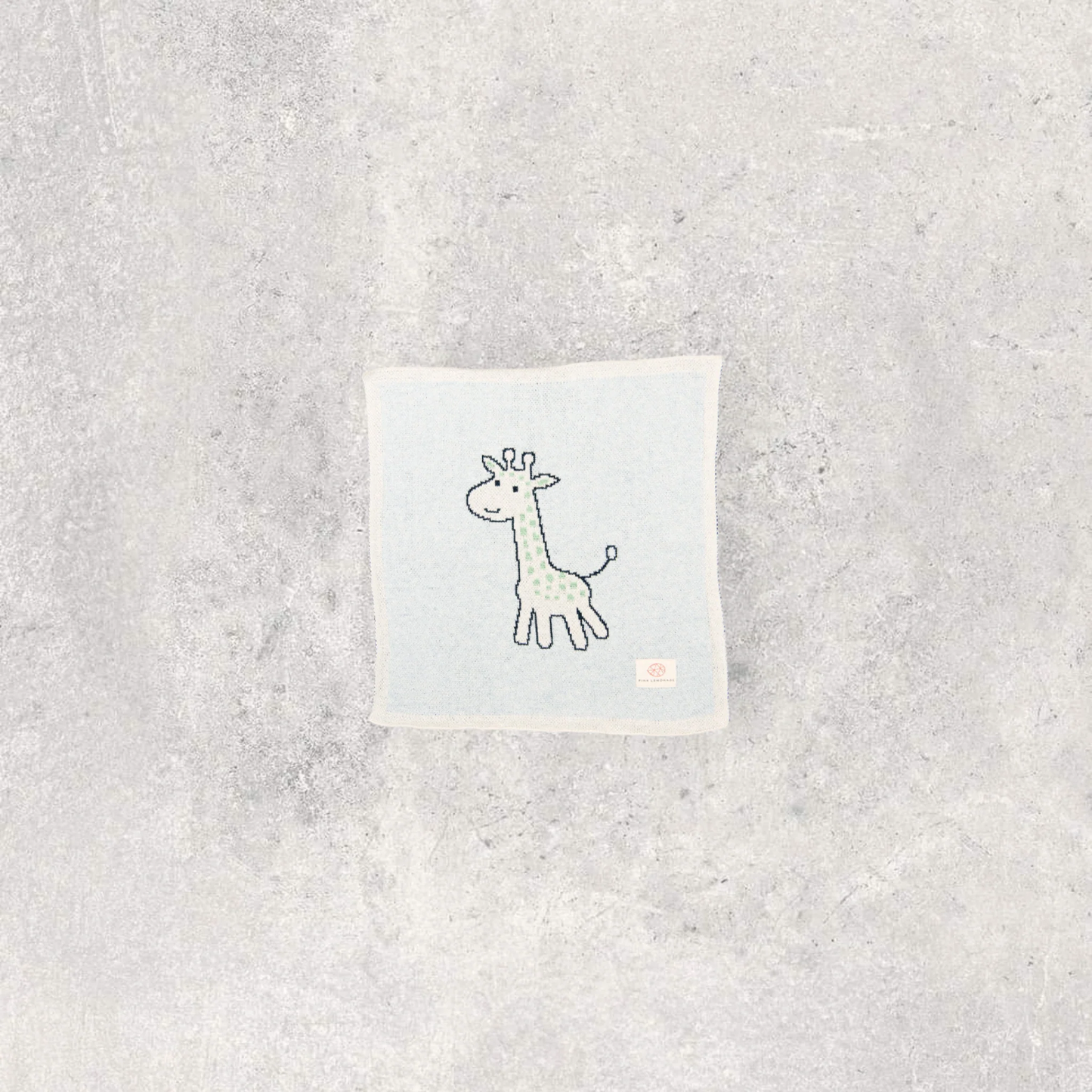 Petite Giraffe Baby Blanket Set - Pale Blue