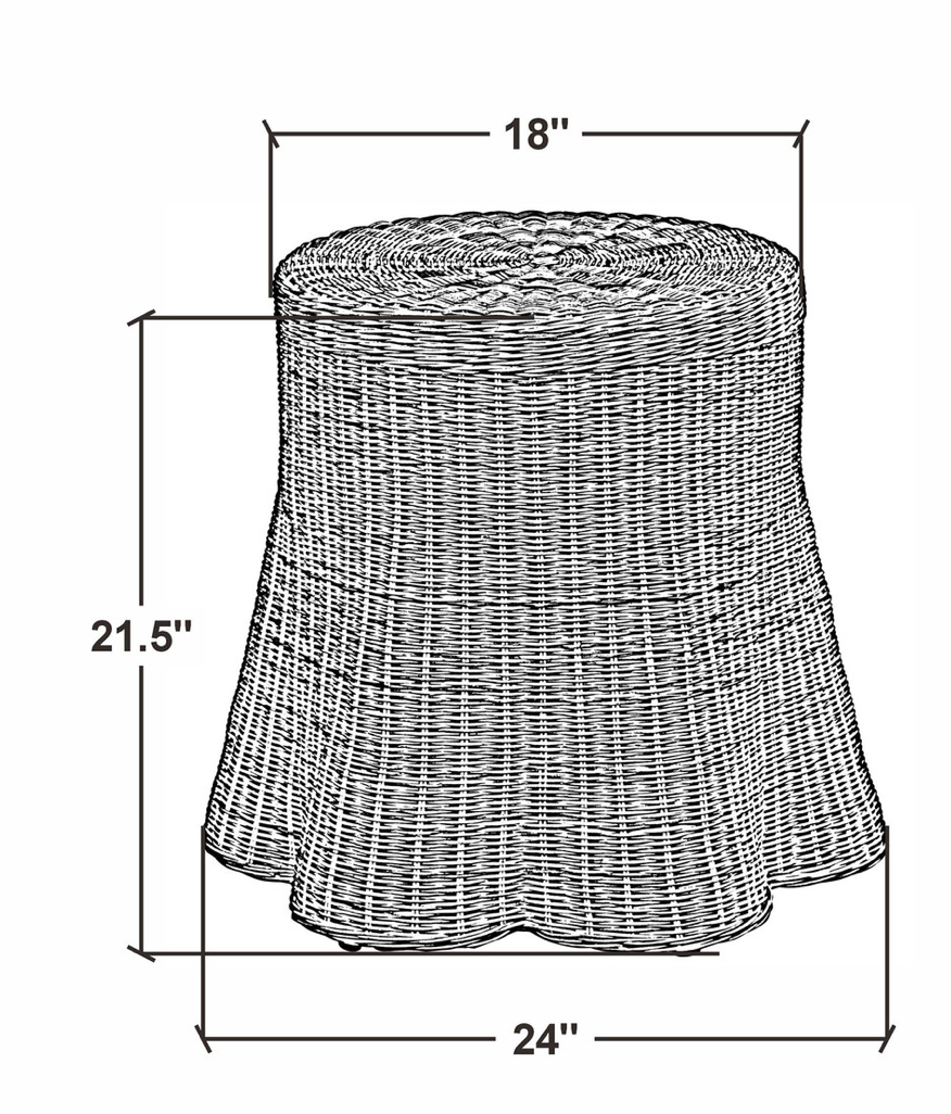 Bonnie Rattan Woven Fabric Illusion Side Table